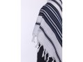 Navy Stripe Musaf Wool Tallit Non Slip Prayer Shawl