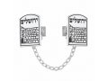 Nickel Plated Prayer Shawl Tallit Clips with Chain - Kotel Western Wall