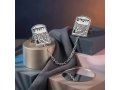 Nickel Plated Prayer Shawl Tallit Clips with Chain - Kotel Western Wall