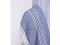 Shir Wool Non Slip Prayer Shawl - Contemporary Denim Stripes