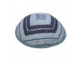 Silk-Cotton Prayer Shawl Set with Blue Stripes on Light Blue - Yair Emanuel