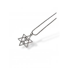 Star of David and Menorah Image Pendant with Chain  Stainless Steel