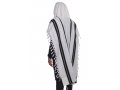 Traditional Black Stripe Turkish Wool Tallit Non Slip Prayer Shawl with Lining