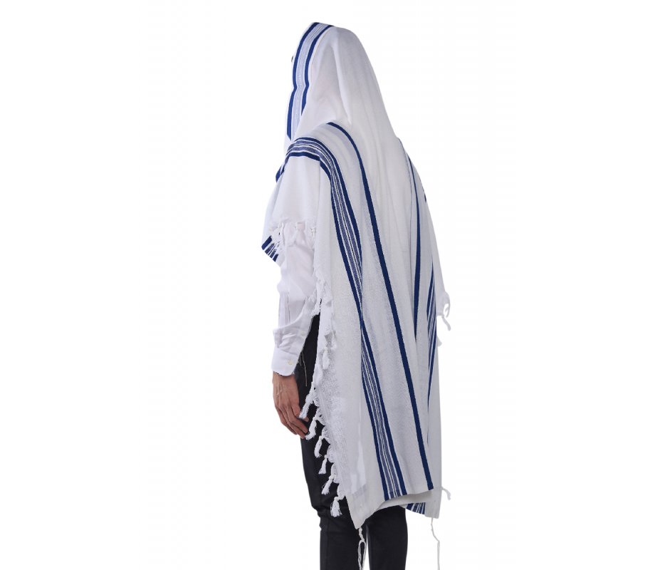 Victory LaMenatzeach Wool Tallit Non Slip Prayer Shawl - Royal Blue