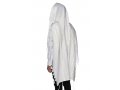 Victory LaMenatzeach Wool Tallit Non Slip Prayer Shawl - White and Silver Stripes