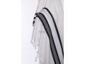 Yishtabach Praise Wool Non Slip Prayer Shawl - Black Stripes