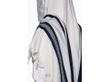 Yishtabach Praise Wool Non Slip Prayer Shawl - Dark Navy Stripes