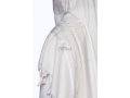 Yishtabach Praise Wool Non Slip Prayer Shawl - Shiny White Stripes